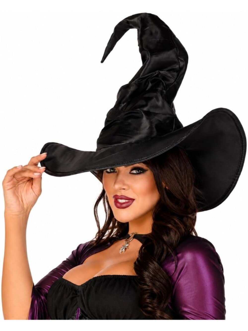 Large Ruched Witch Hat for Women - Perfect for Halloween Costumes & Parties